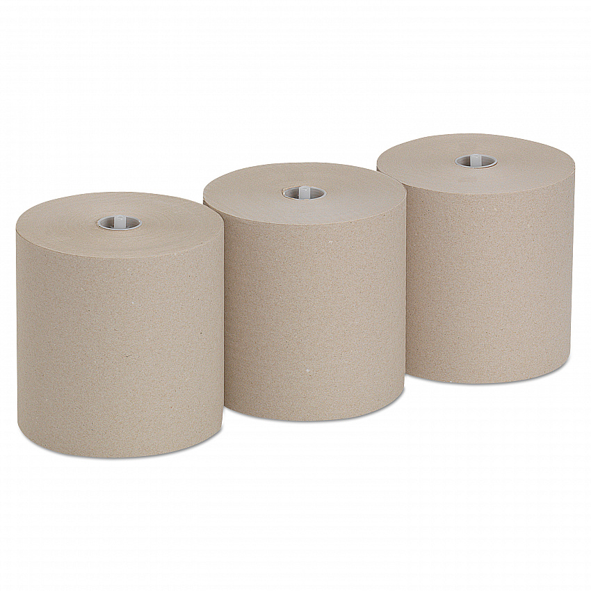 Pacific Blue Ultra Paper Towels, 1-Ply, 7.87" x 1,150 ft, Natural, 3 Rolls/Carton (26496)