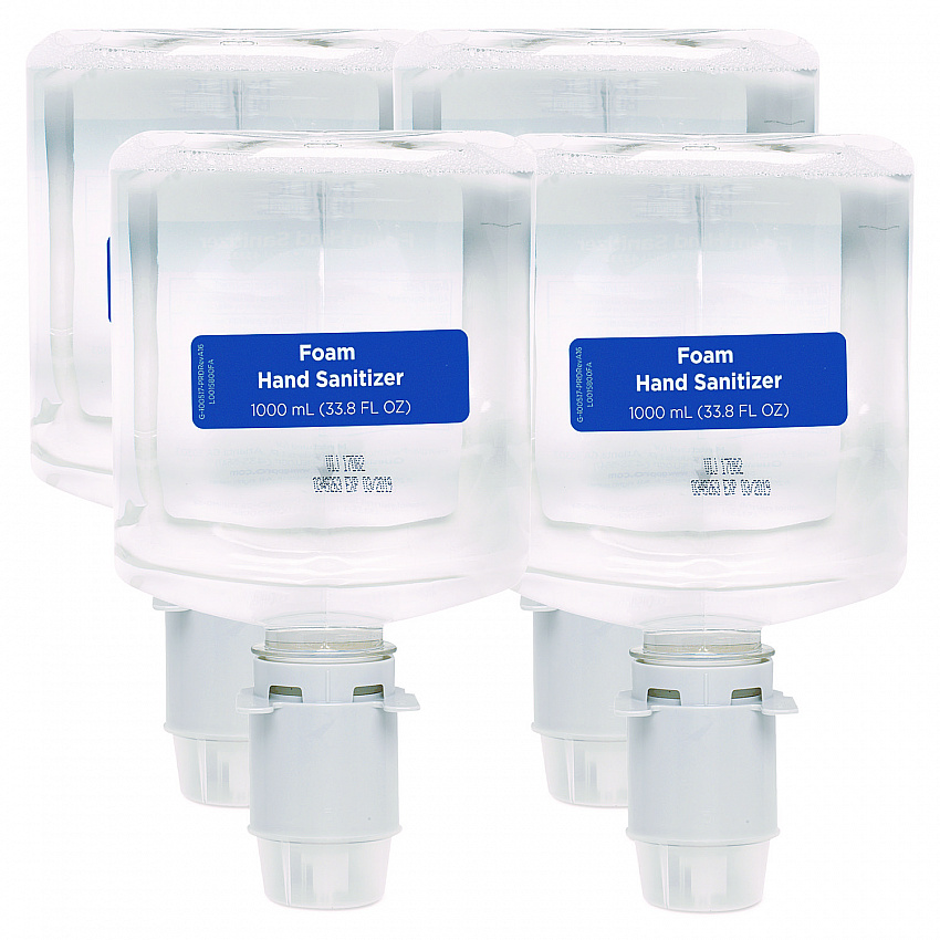 Pacific Blue Ultra Foam Hand Sanitizer Refill For Manual Dispensers, 1,000 mL, Fragrance-Free, 4/Carton (43335)