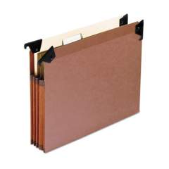 Pendaflex Premium Expanding Hanging File Pockets with Swing Hooks and Dividers, Letter Size, 1/5-Cut Tab, Brown, 5/Box (45422)