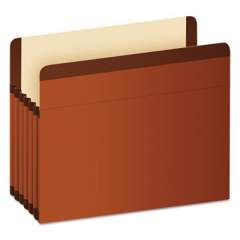 Pendaflex Premium Reinforced Expanding File Pockets, 5.25" Expansion, Legal Size, Red Fiber, 5/Box (85565)