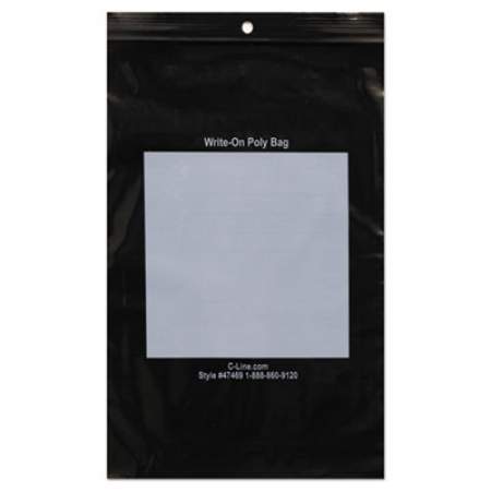 C-Line Write-On Poly Bags, 2 mil, 6" x 9", Black, 1,000/Box (47469)