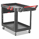 Heavy Duty Adaptable Utility Cart, Plastic, 2 Shelves, 500 lb Capacity, 25.2" x 51.5" x 36", Black (1997208)