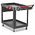 Heavy Duty Adaptable Utility Cart, Plastic, 2 Shelves, 500 lb Capacity, 25.2