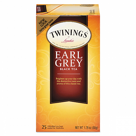 Tea Bags, Earl Grey, 1.76 oz Filterbag, 25/Box (09183)