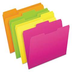 Pendaflex Glow File Folders, 1/3-Cut Tabs, Letter Size, Assorted, 24/Pack (40523)