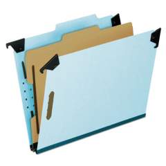 Pendaflex Hanging Classification Folders with Dividers, Letter Size, 1 Divider, 2/5-Cut Tab, Blue (59251)