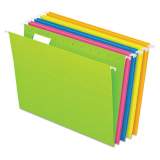 Pendaflex Glow Hanging File Folders, Letter Size, 1/5-Cut Tab, Assorted, 25/Box (81672)