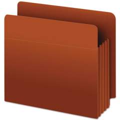 Pendaflex Heavy-Duty End Tab File Pockets, 3.5" Expansion, Letter Size, Red Fiber, 10/Box (95343)