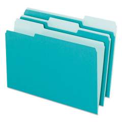 Pendaflex Interior File Folders, 1/3-Cut Tabs, Letter Size, Aqua, 100/Box (421013AQU)