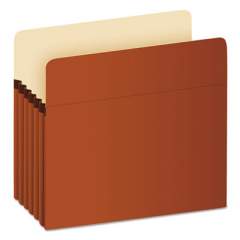Earthwise by Pendaflex 100% Recycled File Pockets, 5.25" Expansion, Letter Size, Red Fiber (E1534G)