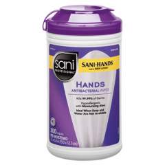 Sani Professional Antibacterial Wipes, 7.5 x 5, White, 300 Wipes/Canister (P44584EA)
