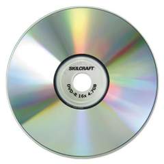 AbilityOne 7045015155372, SKILCRAFT Branded Attribute Media Disks, DVD-R, 4.7 GB, 4x, Spindle, Silver, 25/Pack