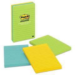 Post-it Notes Original Pads in Jaipur Colors, Lined, 4 x 6, 100-Sheet, 3/Pack (6603AU)