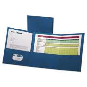Oxford Tri-Fold Folder w/3 Pockets, 150-Sheet Capacity, 11 x 8.5, Blue, 20/Box (59802)