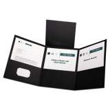 Oxford Tri-Fold Folder w/3 Pockets, 150-Sheet Capacity, 11 x 8.5, Black, 20/Box (59806)