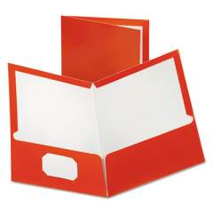Oxford Two-Pocket Laminated Paper Folder, 100-Sheet Capacity, 11 x 8.5, Metallic Copper, 25/Box (5049580)