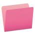 Pendaflex COLORED FILE FOLDERS, STRAIGHT TAB, LETTER SIZE, PINK/LIGHT PINK, 100/BOX (152 PIN)