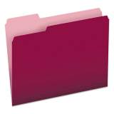 Pendaflex Colored File Folders, 1/3-Cut Tabs, Letter Size, Burgundy/Light Burgundy, 100/Box (15213BUR)