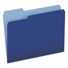 Pendaflex Colored File Folders, 1/3-Cut Tabs, Letter Size, Navy Blue/Light Blue, 100/Box (15213NAV)