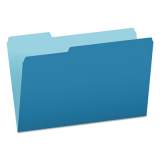 Pendaflex Colored File Folders, 1/3-Cut Tabs, Legal Size, Blue/Light Blue, 100/Box (15313BLU)