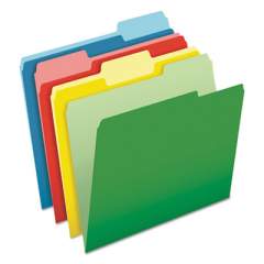 Pendaflex CutLess/WaterShed File Folders, 1/3-Cut Tabs, Letter Size, Assorted, 100/Box (48434)
