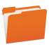 Pendaflex Double-Ply Reinforced Top Tab Colored File Folders, 1/3-Cut Tabs, Letter Size, Orange, 100/Box (R15213ORA)