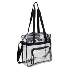 Eastsport Clear Stadium Approved Tote, 12 x 5 x 12, Black/Clear (498000BJBLK)