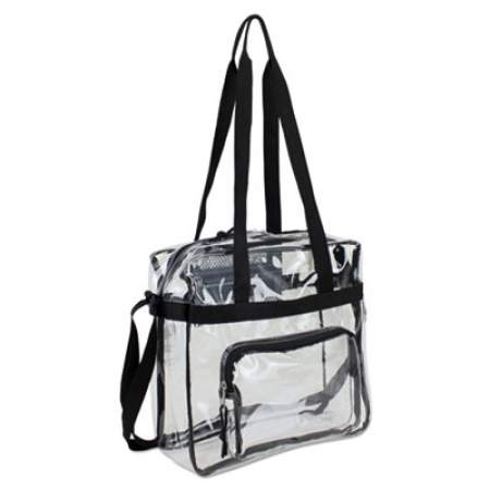 Eastsport Clear Stadium Approved Tote, 12 x 5 x 12, Black/Clear (498000BJBLK)