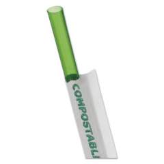 Eco-Products Wrapped Straw, 7.75", Green, Plastic, 9,600/Carton (EPST772)