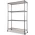 Alera NSF Certified 4-Shelf Wire Shelving Kit with Casters, 48w x 18d x 72h, Black Anthracite (SW604818BA)