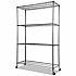 NSF Certified 4-Shelf Wire Shelving Kit with Casters, 48w x 18d x 72h, Black Anthracite (SW604818BA)