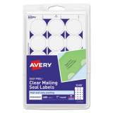 Avery Printable Mailing Seals, 1" dia., Clear, 15/Sheet, 32 Sheets/Pack, (5248) (05248)