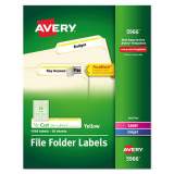 Avery Permanent TrueBlock File Folder Labels with Sure Feed Technology, 0.66 x 3.44, White, 30/Sheet, 50 Sheets/Box (5966)
