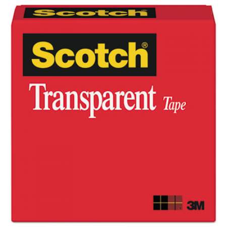 Scotch Transparent Tape, 3" Core, 1" x 72 yds, Transparent (60012592)