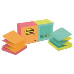 Post-it Pop-up Notes Original Pop-up Refill, Alternating Cape Town Colors, 3 x 3, 100-Sheet, 12/Pack (R330NALT)