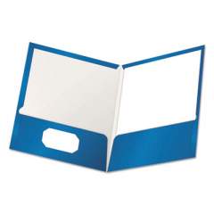 Oxford High Gloss Laminated Paperboard Folder, 100-Sheet Capacity, 11 x 8.5, Blue, 25/Box (51701)