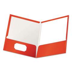 Oxford High Gloss Laminated Paperboard Folder, 100-Sheet Capacity, 11 x 8.5, Red, 25/Box (51711)