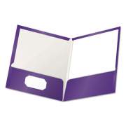 Oxford High Gloss Laminated Paperboard Folder, 100-Sheet Capacity, 11 x 8.5, Purple, 25/Box (51726)