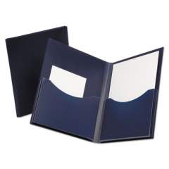 Oxford Poly Double Stuff Gusseted 2-Pocket Folder, 200-Sheet Capacity, 11 x 8.5, Navy (57455)
