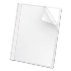 Oxford Clear Front Premium Cover, Three-Prong Fasteners, 0.5" Capacity, 8.5 x 11, Clear/White, 25/Box (58804)