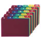 Oxford Durable Poly A-Z Card Guides, 1/5-Cut Top Tab, A to Z, 4 x 6, Assorted Colors, 25/Set (73154)