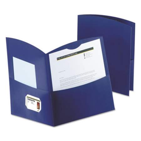 Oxford Contour Two-Pocket Recycled Paper Folder, 100-Sheet Capacity, 11 x 8.5, Dark Blue, 25/Box (5062523)