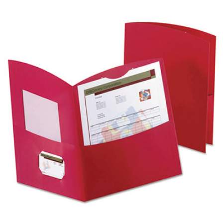 Oxford Contour Two-Pocket Folder, Recycled Paper, 100-Sheet Capacity, 11 x 8.5, Red, 25/Box (5062558)
