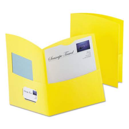Oxford Contour Two-Pocket Recycled Paper Folder, 100-Sheet Capacity, 11 x 8.5, Yellow, 25/Box (5062570)