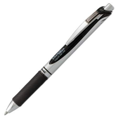 Pentel EnerGel RTX Gel Pen, Retractable, Medium 0.7 mm, Black Ink, Black/Gray Barrel (BL77A)
