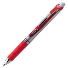 Pentel EnerGel RTX Gel Pen, Retractable, Medium 0.7 mm, Red Ink, Red/Gray Barrel (BL77B)