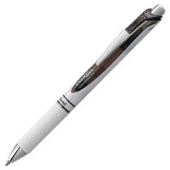 Pentel EnerGel RTX Gel Pen, Retractable, Medium 0.7 mm, Black Ink, White/Black Barrel (BL77PWA)