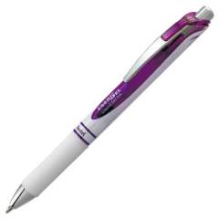Pentel EnerGel RTX Gel Pen, Retractable, Medium 0.7 mm, Violet Ink, White/Violet Barrel (BL77PWV)