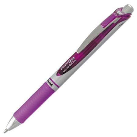 Pentel EnerGel RTX Gel Pen, Retractable, Medium 0.7 mm, Violet Ink, Violet/Gray Barrel (BL77V)