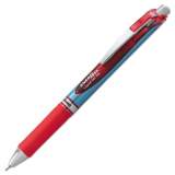 Pentel EnerGel RTX Gel Pen, Retractable, Fine 0.5 mm Needle Tip, Red Ink, Silver/Red Barrel (BLN75B)